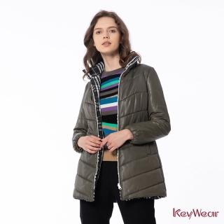 【KeyWear 奇威名品】時尚雙面穿鋪棉長袖外套(共2色)