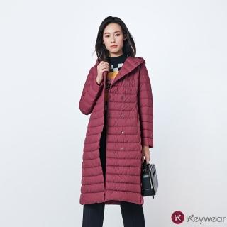 【KeyWear 奇威名品】輕薄長款羽絨長袖外套(共2色)