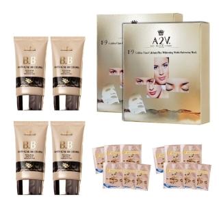 【長榮生醫】A2V 韓國原裝進口抗老喚顏霜6件組(A2V 抗老喚顏霜 *4入+ A2V 美白隱形面膜*2盒/共12片)