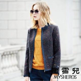 【mysheros 蜜雪兒】點彩羊毛小外套(藍)