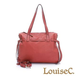 【LouiseC.】全真皮大容量都會肩背包-磚紅色(02C01-0068A01)
