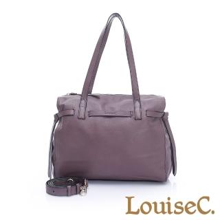【LouiseC.】全真皮大容量都會肩背包-紫色(02C01-0068A10)