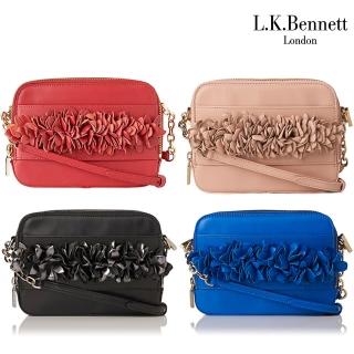 【L.K.Bennett】MIA花朵造型真皮斜背小方包(紅/粉紅/黑/藍 顏色任選)