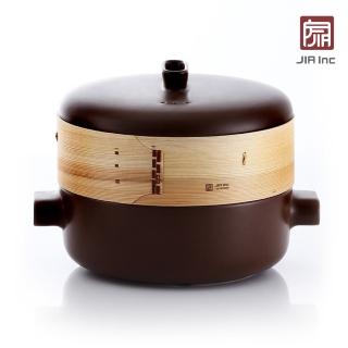 【JIA Inc 品家家品】蒸鍋蒸籠組 28cm - 暖褐色(加大版組)