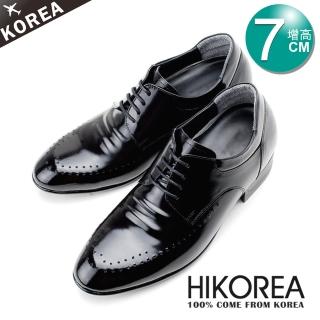 【HIKOREA】正韓製/版型偏小。紳士款隱形增高7cm沖孔綁帶真皮手工皮鞋(8-9021/現+預)