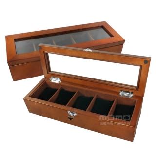 【手錶收藏盒】5入手錶收藏盒 配件收納 腕錶收藏盒 實木質感(胡桃木色)
