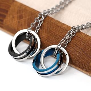 【玖飾時尚】鋼製心環心雙環單鑽對鍊(鋼鍊)