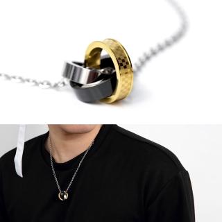【玖飾時尚】鋼製個性三色格紋環扣環(鋼鍊)