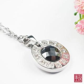 【金石工坊】精美不鏽鋼黑膽含磁石項鍊(造型圓盤)