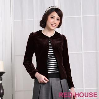 【RED HOUSE 蕾赫斯】顯瘦剪裁兩釦西裝外套(卡其色)