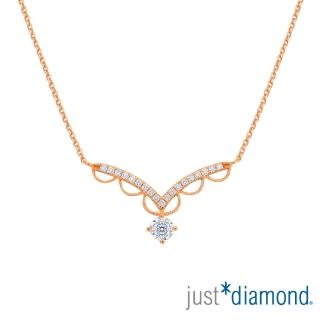 【Just Diamond】Lacy Crown18K玫瑰金系列 鑽石項鍊