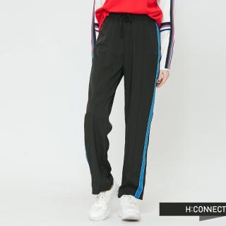 【H:CONNECT】韓國品牌 女裝 - 側邊撞色運動褲(黑色)