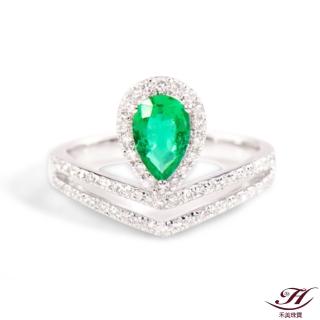 【禾美珠寶】天然哥倫比亞祖母綠鑽戒SN133(18K金)