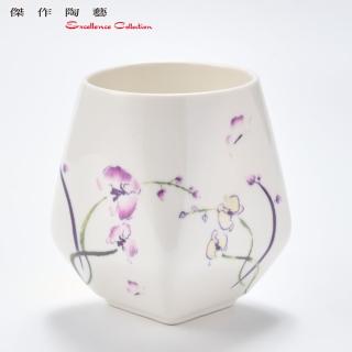 【傑作陶藝Excellence Collection】蘭花蝴蝶天燈水杯(L47)