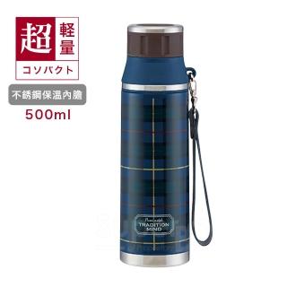 【Skater】輕便型不鏽鋼保溫水壺500ml(藍)