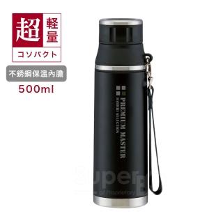 【Skater】輕便型不鏽鋼保溫水壺500ml(黑)
