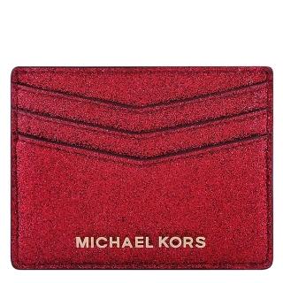【Michael Kors】Giftables 亮片牛皮證件名片夾(紅色)