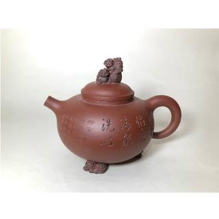 【實力派老工藝師 王曉健】祥獸壺 340cc 贈收藏錦盒(正品 宜興紫砂壺 早期泥料佳 泡茶 茶具)