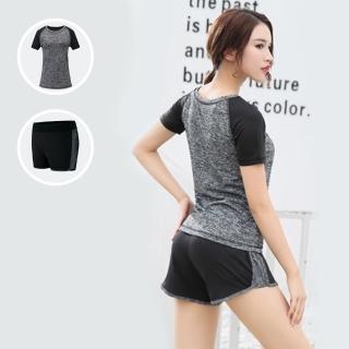 【KISSDIAMOND】陽離子防曬抗UV速乾運動2件套裝組(上衣+短褲/4色M-2XL可選)