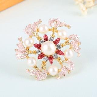 【Angel】珍珠扶桑花漾雙色胸針別針兩用(2色可選)