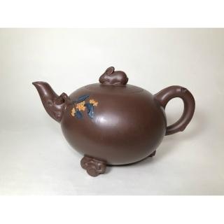 【國家工藝美術師 朱建平】桂花月兔壺 500cc(創藝工坊 正品 宜興紫砂壺 茶具 茶藝 大容量 收藏級美品)