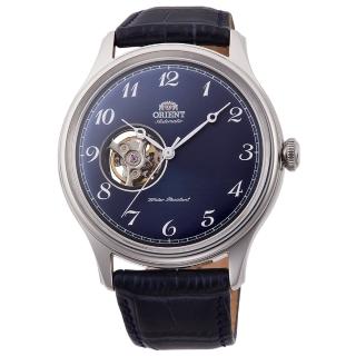 【ORIENT 東方錶】魅力紳土自動上鍊半鏤空機械男錶-藍面x43mm(RA-AG0015L10B)