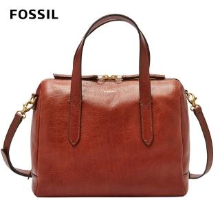 【FOSSIL】Sydney 咖啡色輕量真皮波士頓包SHB1978210