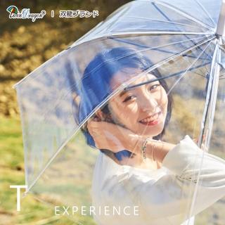 【雙龍牌】花漾日系自動透明傘 玻纖防風直傘雨傘(自動直立傘環保傘安全兒童傘A0557J)