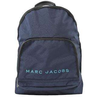【MARC JACOBS 馬克賈伯】經典LOGO輕薄尼龍後背包.深藍(大款)