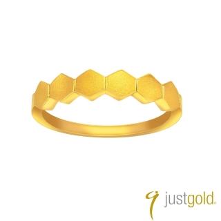 【Just Gold 鎮金店】搖滾蜂格純金系列 黃金戒指(實心)