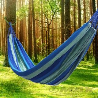 【OMAX】加大加厚加寬戶外吊床-藍色 ★贈(多功能警示燈2入-隨機)