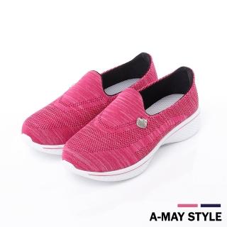 【Amay Style 艾美時尚】懶人鞋-MIT甜美混織KITTY休閒鞋(兩色.現貨)
