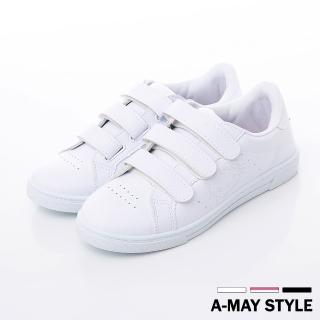 【Amay Style 艾美時尚】MIT甜美KITTY魔鬼氈休閒鞋(三色.現貨)