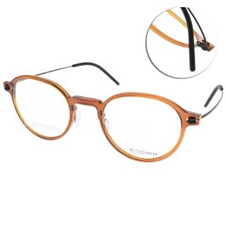【VYCOZ 光學眼鏡】薄鋼工藝 休閒圓框款(透棕-棕#EXTER BRN)