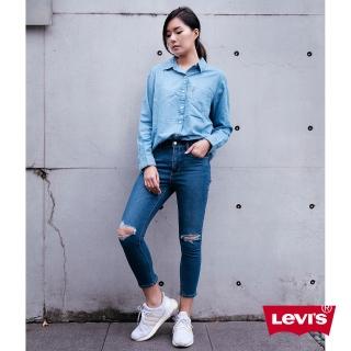 【LEVIS】女款 Revel 高腰緊身提臀牛仔褲 / 超彈力塑形布料 / 後褲管拉鍊設計