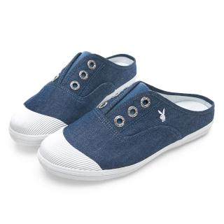 【PLAYBOY】百搭首選穆勒帆布鞋-藍-Y5209FF