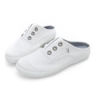 【PLAYBOY】百搭首選穆勒帆布鞋-白-Y520911