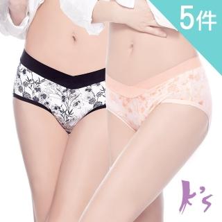【K’s 凱恩絲】透氣涼爽蠶絲超薄柔感美麗綻放櫻花系列內褲(5件組)
