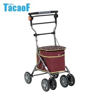 【TacaoF幸和】中型重量款購物助步車-酒紅花樣