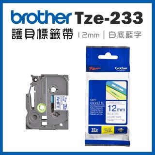 【brother】TZe-233★護貝標籤帶 12mm 白底藍字(速達)