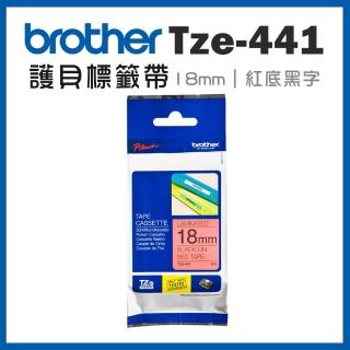 【brother】TZe-441★護貝標籤帶 18mm 紅底黑字(速達)
