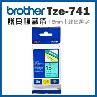 【brother】TZe-741★護貝標籤帶 18mm 綠底黑字(速達)