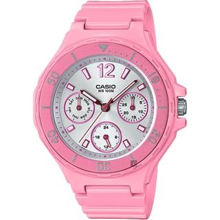 【CASIO 卡西歐】迷你運動風日曆女錶-粉紅(LRW-250H-4A3)