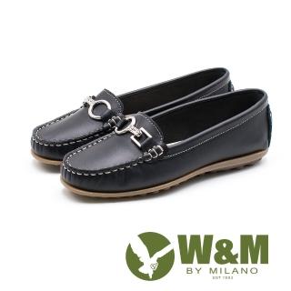 【W&M】可水洗舒適柔軟莫卡辛鞋 女鞋(黑)