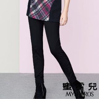 【mysheros 蜜雪兒】彈性合身窄管長褲(黑)