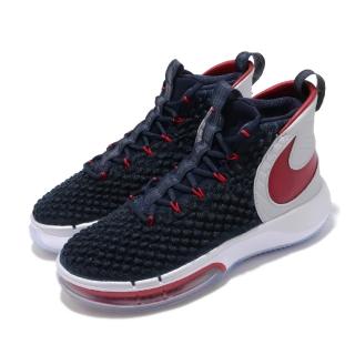 【NIKE 耐吉】籃球鞋 Alphadunk EP 高筒 男鞋 Zoom Air 避震 編織鞋面 USA 銀 紅(BQ5402-003)