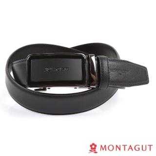 【MONTAGUT 夢特嬌】設計師框面亮飾條358(真皮自動扣皮帶)