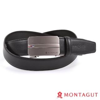 【MONTAGUT 夢特嬌】設計師款香榭亮面款358(真皮自動扣皮帶)