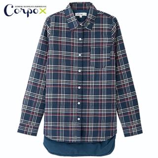 【Corpo X】女款科技羽絨襯衫-3M Thinsulate(藍灰格紋)