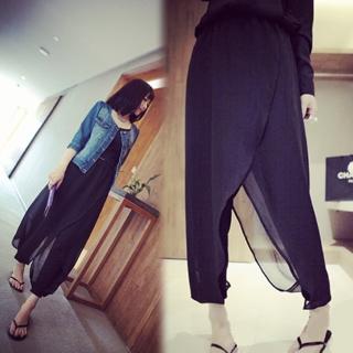 【KEITH-WILL】閏密裝浪漫雪紡寬褲XL.3XL(共1色)